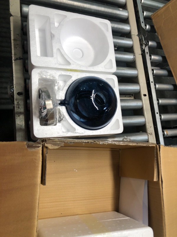 Photo 1 of ARIAMOTION Pendant Lighting for Kitchen Island 3 Pack Glass Hanging Light Fixtures Modern Blue Globe Seeded Bubble 7.4 Inch Diam 7" Capri Blue-3 Pack 7" Diam

*all 3 glasses are good.