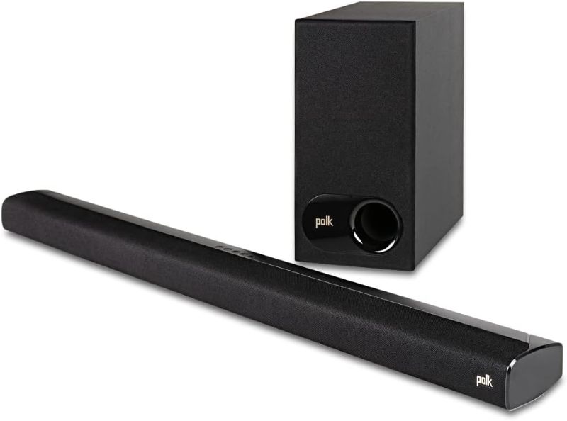 Photo 1 of Polk Audio Signa S2 Ultra-Slim TV Sound Bar, Works with 4K & HD TVs, Wireless Subwoofer, Includes HDMI & Optical Cables, Bluetooth Enabled, Black
