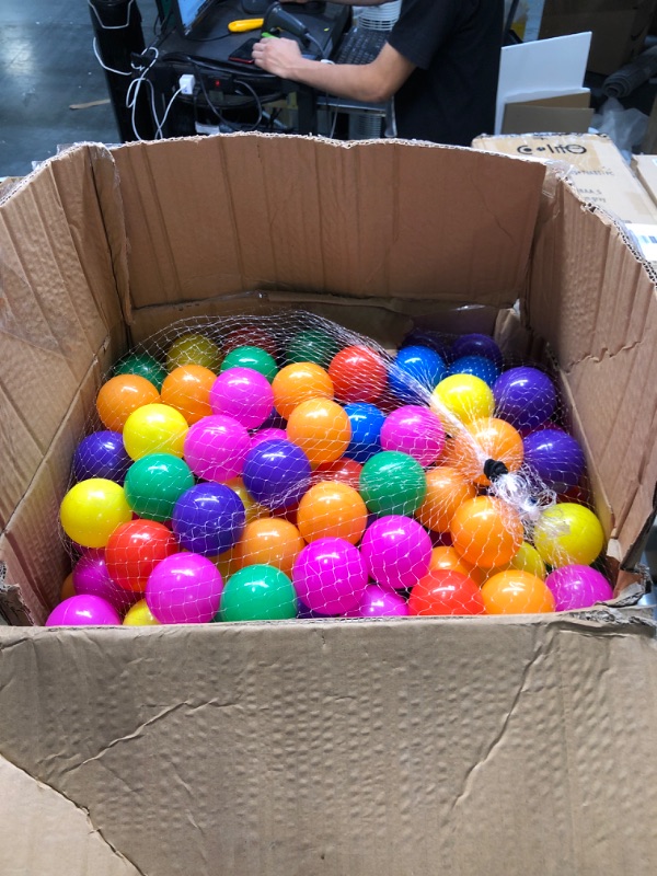 Photo 2 of bebikim Kids Ball Pit Balls 500 Plastic Play Balls for Baby Ball Pits Toys BPA Free,Rainbow Crush Proof Ball Pit Balls for Toddlers Birthday Party Decoration Tent Tunnels Pit Balls 2.2" (500 Balls)