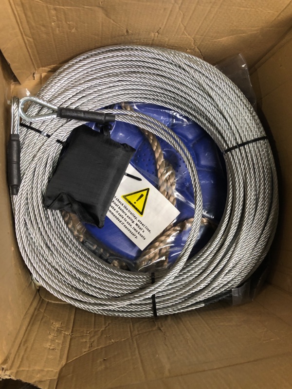 Photo 1 of  Zip line Kits for Backyard , Zip Lines for Kid and Adult, Included Swing Seat, Ziplines Brake, and Steel Trolley, Outdoor Playground Equipment