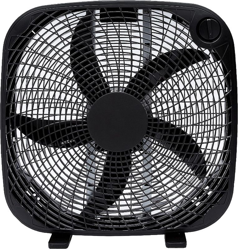 Photo 1 of Amazon Basics 3 Speed Box Fan, 20 Inch, Black
