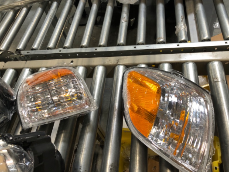 Photo 1 of AS Headlight Assembly Compatible with 2005-2006 Toyota Tundra Double Cab/ 2005-2007 Sequoia Headlamp Chrome Housing Driver and Passenger Side OE Replacement A-Chrome Housing Amber Reflector Clear Lens