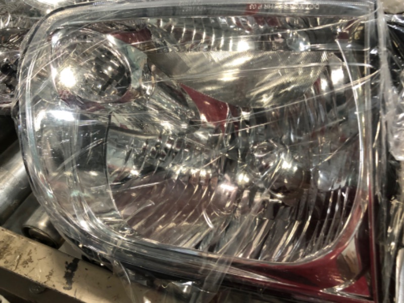 Photo 1 of AS Headlight Assembly Compatible with 2005-2006 Toyota Tundra Double Cab/ 2005-2007 Sequoia Headlamp Chrome Housing Driver and Passenger Side OE Replacement A-Chrome Housing Amber Reflector Clear Lens