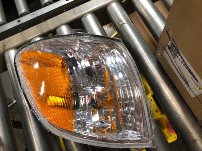 Photo 1 of AS Headlight Assembly Compatible with 2005-2006 Toyota Tundra Double Cab/ 2005-2007 Sequoia Headlamp Chrome Housing Driver and Passenger Side OE Replacement A-Chrome Housing Amber Reflector Clear Lens
