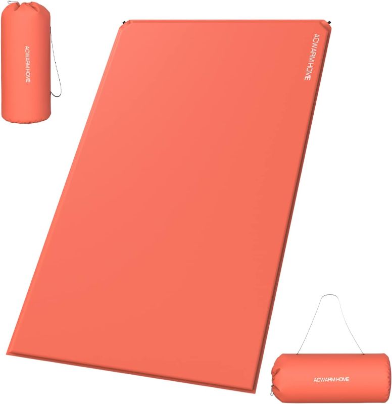 Photo 1 of ACWARM HOME Sleeping Mattress Pad for Camping Double Size Orange
