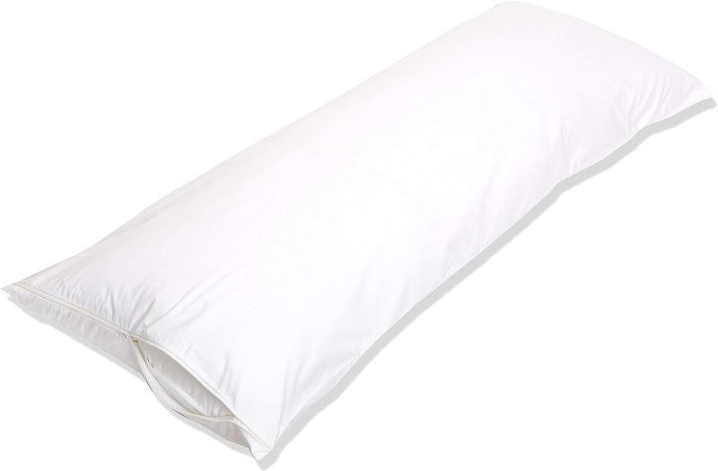 Photo 1 of Amazon Basics 100% Cotton Hypoallergenic Pillow Protector Case Body, White, 55" L x 21" W
**APPEARS NEW***