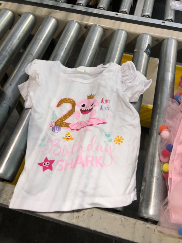 Photo 1 of Baby Girls Shark Birthday Skirts Set
