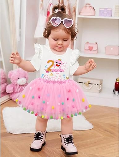 Photo 1 of Baby Girls Shark Birthday Skirts Set