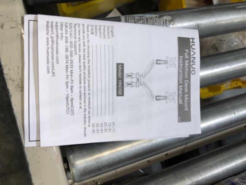 Photo 5 of HUANUO Dual Monitor Stand, Adjustable Spring Monitor Desk Mount for 13-27 inch, Dual Monitor Mount Holds Max 14.3lbs, Computer Monitor Arms with Wide Range of Motion for Home Office