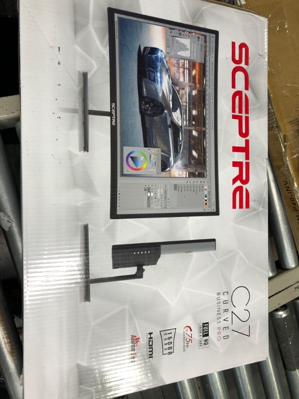 Photo 6 of Sceptre 27" Curved 75Hz LED Monitor HDMI VGA Build-in Speakers, Edge-Less Metal Black 2019 (C275W-1920RN)