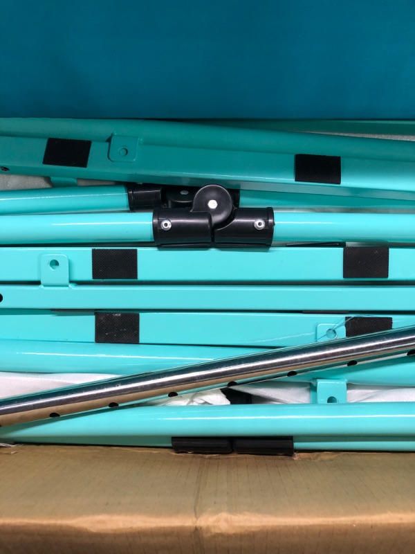 Photo 1 of Seliyoo Expandable Gymnastics Bars with mat/Without mat,Horizontal Bars with Base Length 5FT,Adjustable from 33" to 49", Weight Limit 200 LBS for Kids Gymnastics at Home or Gym Teal-Mat