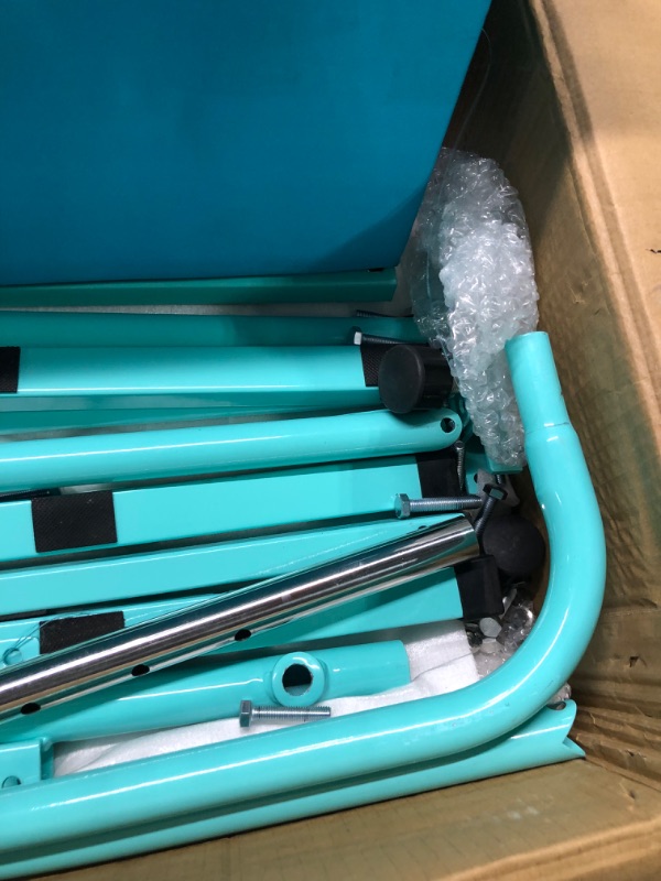 Photo 1 of Seliyoo Expandable Gymnastics Bars with mat/Without mat,Horizontal Bars with Base Length 5FT,Adjustable from 33" to 49", Weight Limit 200 LBS for Kids Gymnastics at Home or Gym Teal-Mat