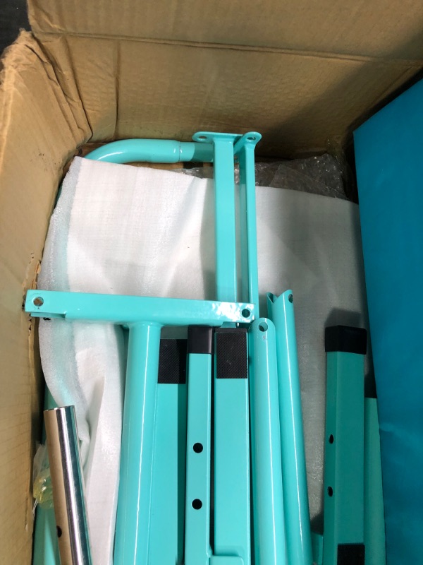 Photo 1 of Seliyoo Expandable Gymnastics Bars with mat/Without mat,Horizontal Bars with Base Length 5FT,Adjustable from 33" to 49", Weight Limit 200 LBS for Kids Gymnastics at Home or Gym Teal-Mat