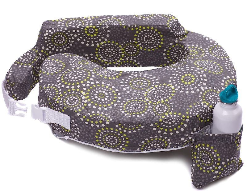 Photo 1 of 
My Brest Friend Original Nursing Pillow for Breastfeeding, Nursing and Posture Support with Pocket and Removable Slipcover, Grey, Yellow Fireworks