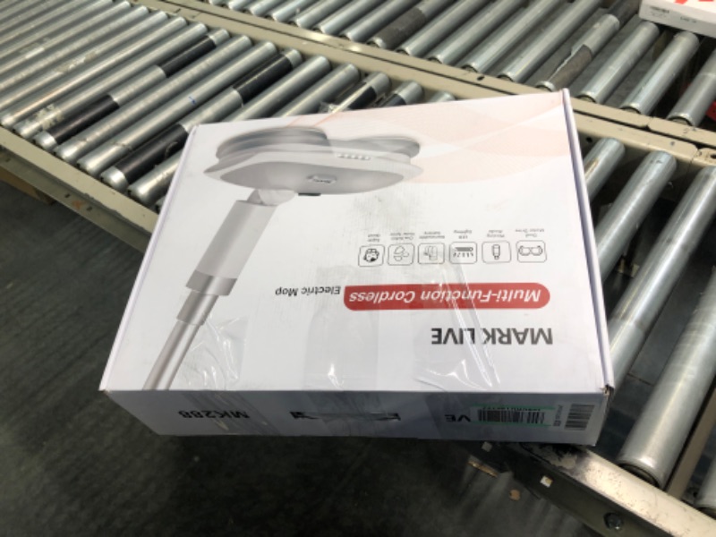 Photo 1 of MARK LIVE Electric Mop, Cordless Floor Cleaner, LED Headlight and Water Sprayer with 300ml Tank, Up to 60 Mins of Powerful Spin, Polisher for Hardwood, Tile and Laminate Floors, 6 Mop Pads