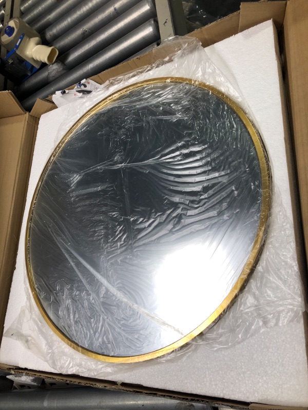 Photo 3 of Beauty4U 20" Wall Circle Mirror Large Round Gold Farmhouse Circular Mirror for Wall Decor Big Bathroom Make Up Vanity Mirror Entryway Mirror… Gold 20"