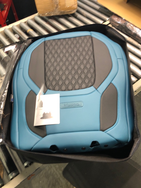 Photo 1 of Truckiipa F150 Seat Covers Full Set, Faux Leather Waterproof Car Seats Cushion Cover Ford Accessories Luxury Truck Interior for Ford F150 2015-2023 Crew Cab, 2017-2022 F250 F350 F450, Turquoise/Blue Full Set Blue