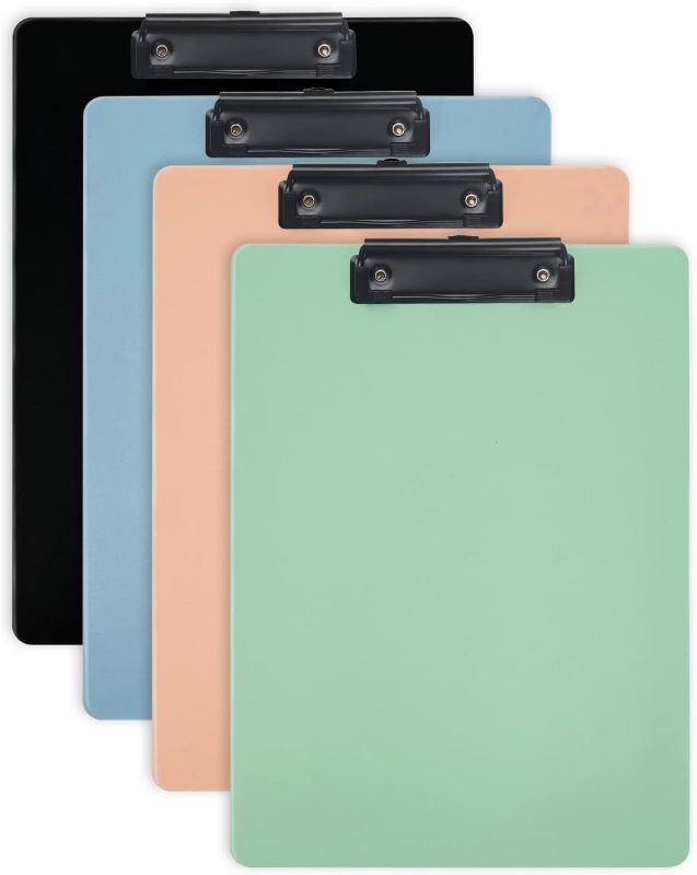 Photo 1 of 
Ysenchan Plastic Clipboards (Set of 4), Multiple Color Clip Board with Metal Clip, Clip Boards for Doctor, Nurse, Teacher, Student, Clerk