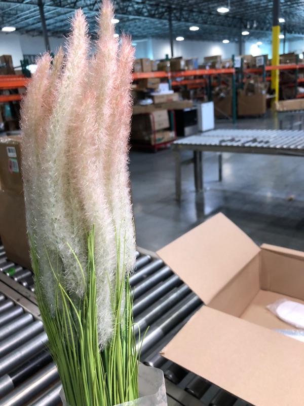 Photo 2 of 34" Tall Artificial Grass Plant with Bristlegrass, 6 Stems Faux Cattail Grass Fake Plants Greenery Decor for Home Office Table Garden Indoor Outdoor