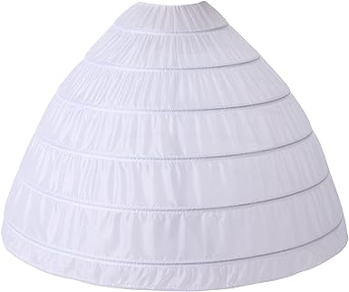 Photo 1 of AWSALE Full A-line 6 Hoop Petticoat for Women Underskirt Slip Crinoline for Wedding Dresses WPT146 White