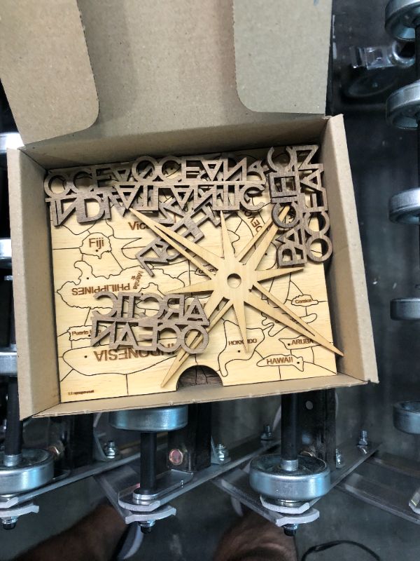 Photo 1 of "AWESOMETIK" 3D Wood World Map Wall Art Decor - With Our Masterpiece Track Your World Travels - Special For Home, Kitchen And Office. Gift Boxed (XL Prime, Multicolor browns)

*see pics. Don't think Iceland or Hawaii are in box after audit. Item labeled X