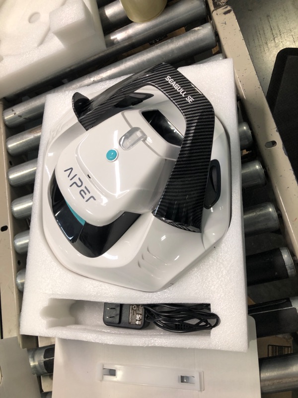 Photo 3 of (2023 New) AIPER Seagull SE Cordless Robotic Pool Cleaner, Pool Vacuum Lasts 90 Mins, LED Indicator, Self-Parking, Ideal for Above/In-Ground Flat Pools up to 40 Feet - White Seagull SE_White
