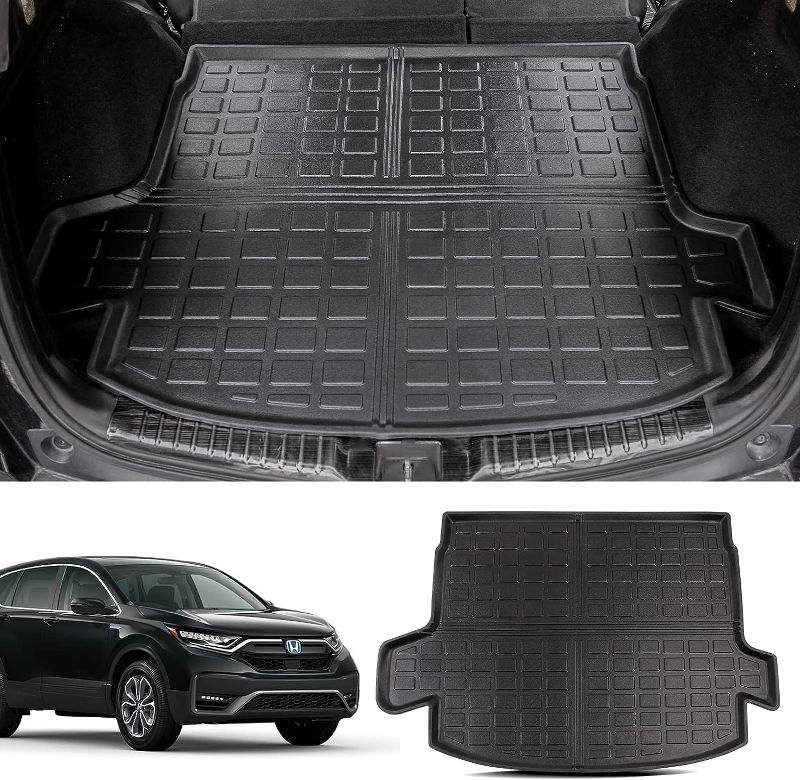 Photo 1 of powoq Fit 2017-2022 Honda CRV Rear Trunk Mat Rear Backrest Mat All Weather Trunk Mat Cargo Liner for 2017-2022 Honda CR-V Accessories (Rear Backrest Mats+Rear Trunk Mat, Fit Hybrid Model) Fit Hybrid Model Rear Backrest Mats+Rear Trunk Mat