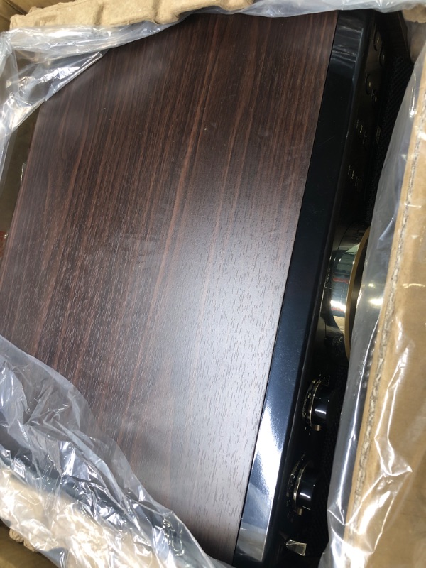 Photo 1 of Victrola's 4-in-1 Highland Bluetooth Record Player with 3-Speed Turntable with FM Radio, Espresso (VTA-330B-ESP)