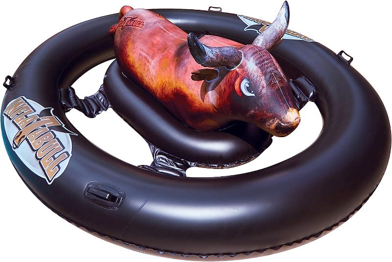 Photo 1 of 
Inflatabull - Inflatable Pool Float Toy with Bull - Swimming Pool Floatie for Families, Adults, and Kids Ages 9 and Up