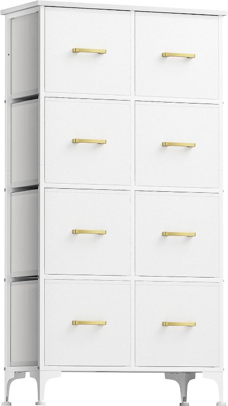 Photo 1 of 
Dresser for Bedroom with 8 Drawers, Tall Dresser, Chest of Drawers for Closet, Living Room, Hallway, Nursery, Kids Room, Double Dresser with Sturdy Steel