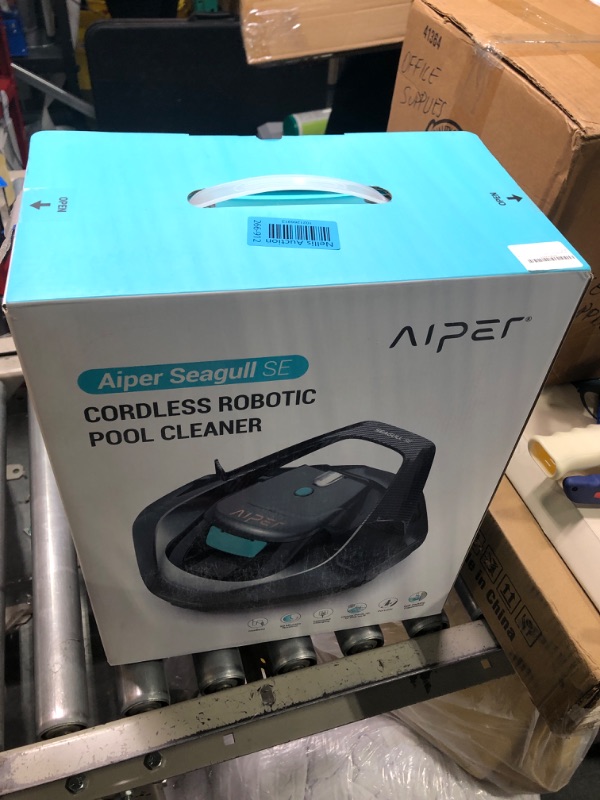 Photo 2 of AIPER Seagull SE Cordless Robotic Pool Cleaner, Pool Vacuum Lasts 90 Mins, LED Indicator, Self-Parking, for Flat Above-Ground Pools up to 33 Feet - Gray