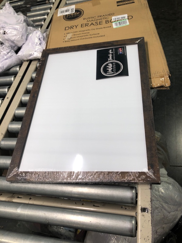 Photo 1 of Loddie Doddie - Erase Board, Dry Erase Board for Wall, Magnetic Board with Built-in Marker Tray, Erase Board for Wall with Rustic Frame, 18 inches x 24 inches 18x24 Rustic Frame