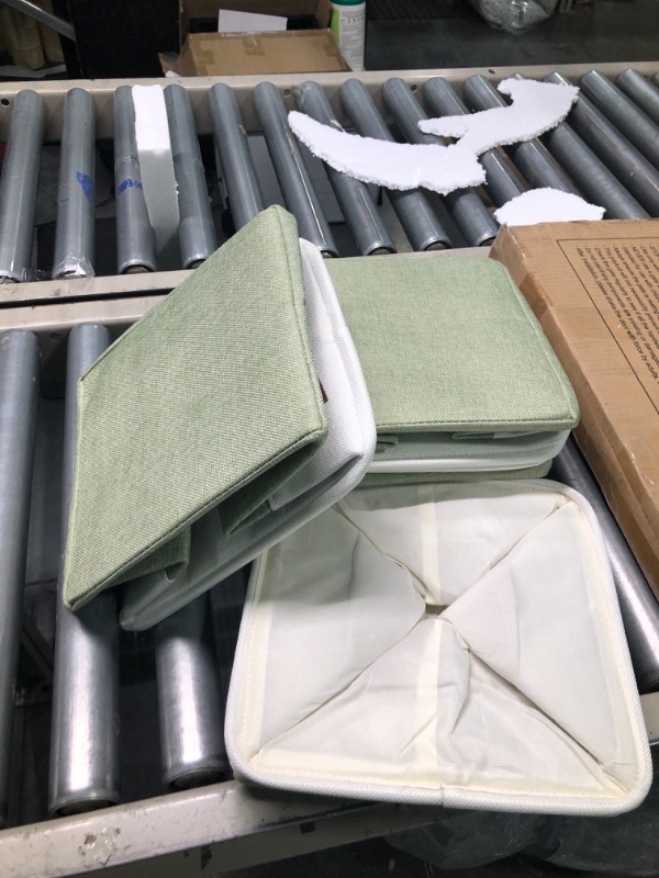 Photo 1 of 
DULLEMELO 11x11 Fabric Storage Cubes for Organizing (White&Green)