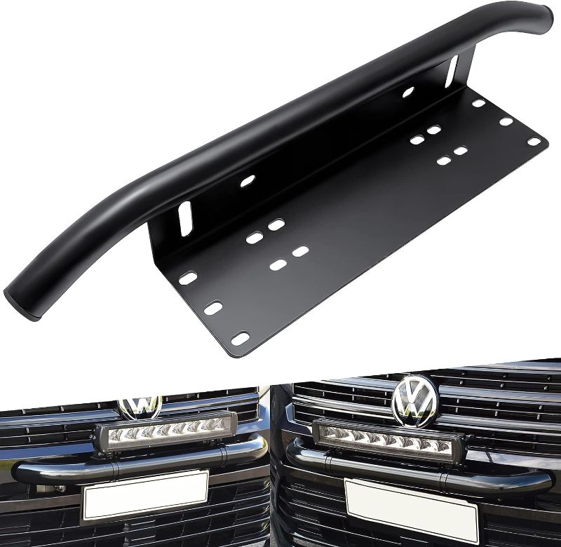 Photo 1 of 20 Inch LED Light Bar with Front License Plate Mounting Bracket Front License Plate Frame Holder for Off Road LED Lighting Bar