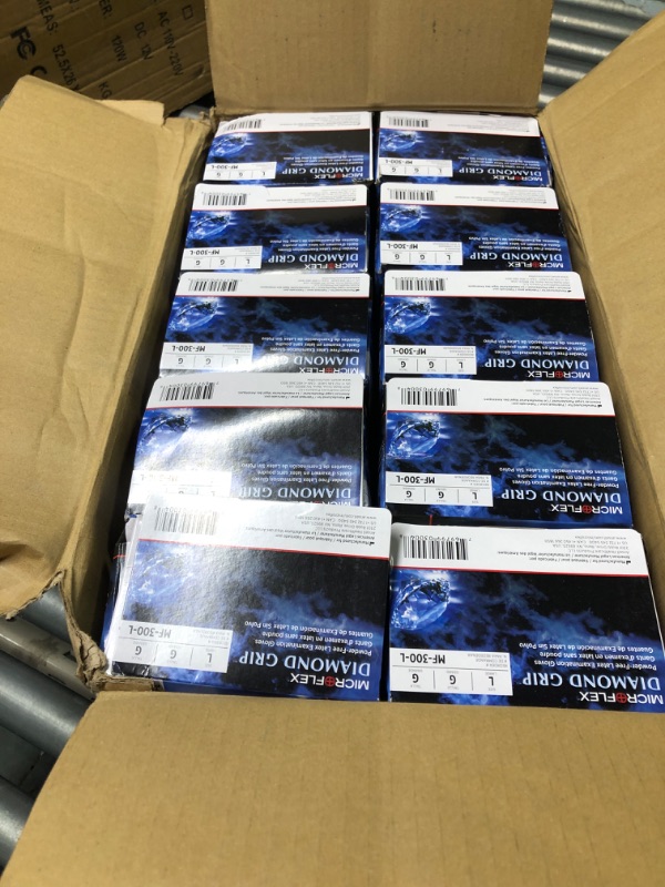 Photo 1 of Ansell Microflex Diamond Grip MF-300 Disposable Gloves in Latex Multi-Purpose, Powder Free Glove in Natural Rubber for Medical Exam, Cl