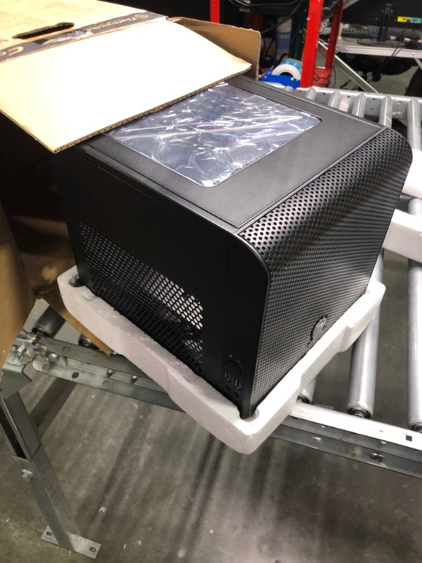 Photo 3 of Thermaltake Core V1 SPCC Mini ITX Cube Gaming Computer Case Chassis, Interchangeable Side Panels, Black Edition, CA-1B8-00S1WN-00
--- Open Box --- 