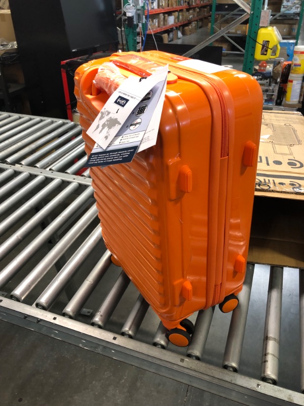 Photo 4 of Coolife Luggage Suitcase expandable (only 28”) ABS+PC Spinner suitcase with TSA Lock carry on 20 in 24in 28in orange S(20in carry-on with cosmetic case?