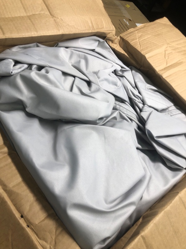 Photo 1 of RVMasking 600D Waterproof Pontoon Boat Cover with Motor Cover Marine Grade Pontoon Cover with 12 Adjustable tie Down Strap for Length: 21’-24’, Beam Width up to 102” 21'-24' Long, Beam Width up to 102in Gray