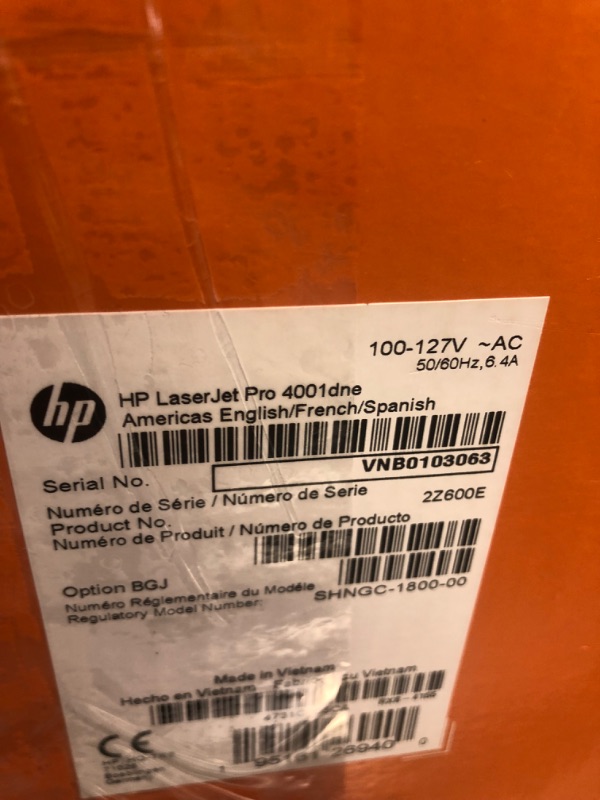 Photo 3 of HP LaserJet Pro 4001dne Black & White Printer with HP+ Smart Office Features New Version: HP+, LaserJet Pro 4001dne