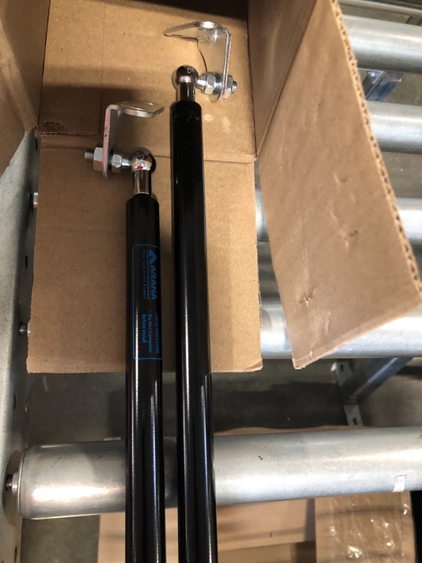 Photo 4 of 15 inch Gas Struts 22.5lb/100N Gas Prop Spring Shock with L Mounts for Light Duty Cabinet Door Lid Tool Toy Storage Box Truck Cap Topper Camper Window Lift...

