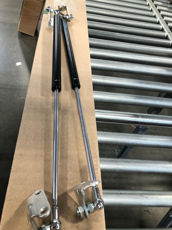 Photo 3 of 15 inch Gas Struts 22.5lb/100N Gas Prop Spring Shock with L Mounts for Light Duty Cabinet Door Lid Tool Toy Storage Box Truck Cap Topper Camper Window Lift...
