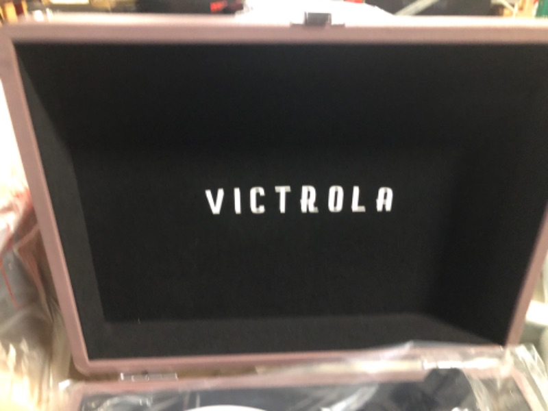 Photo 1 of Victrola Vintage 3-Speed Bluetooth Portable Suitcase Record Player with Built-in Speakers | Upgraded Turntable Audio Sound| Includes Extra Stylus | Turquoise, Model Number: VSC-550BT