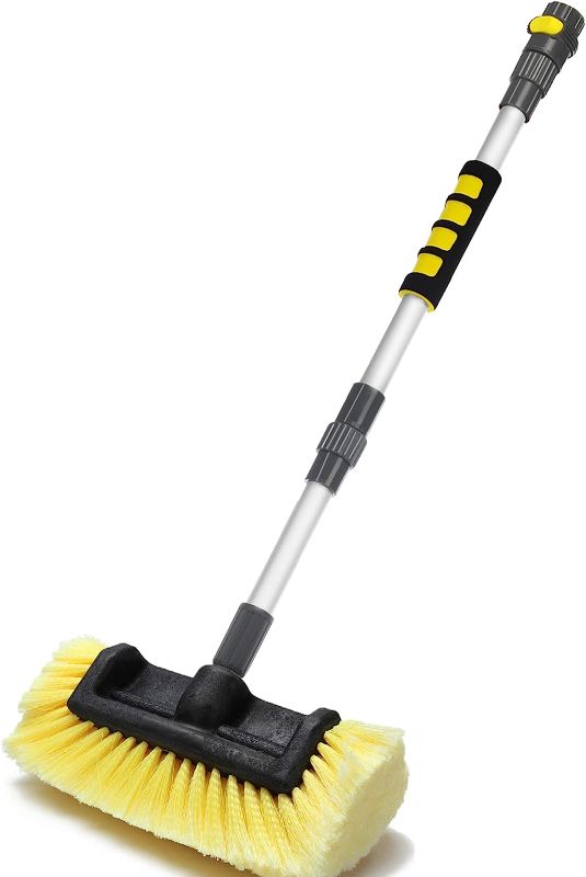 Photo 1 of Anyyion 51-Inch Car Wash Brush with 10-Inch Soft Bristle, On/Off Switch for Car Truck Boat Washing Brush, Perfect for Cleaning House Siding, Auto Cars,...
