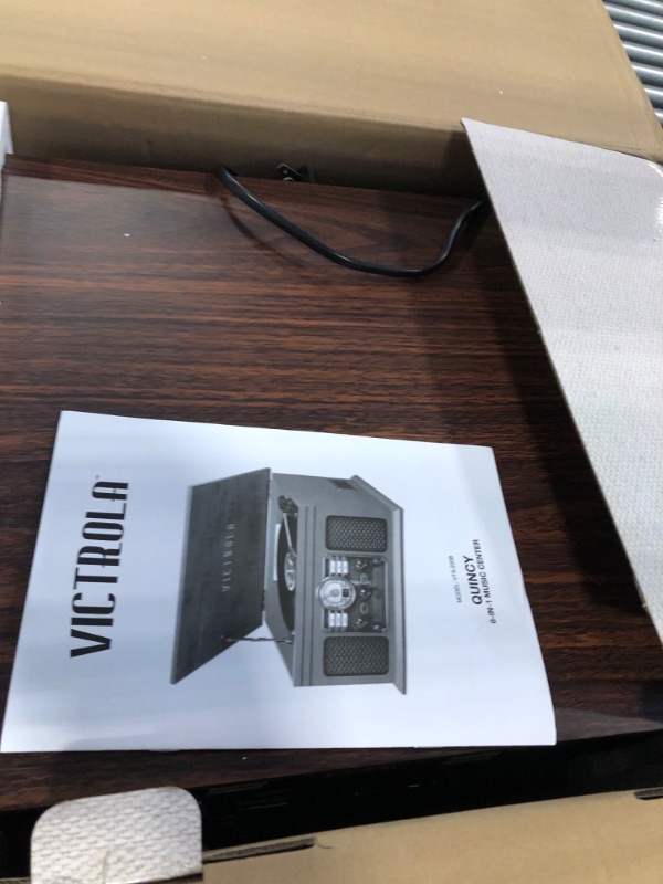 Photo 1 of Victrola Nostalgic 6-in-1 Bluetooth Record Player & Multimedia Center with Built-in Speakers - 3-Speed Turntable, CD & Cassette Player, AM/FM Radio | Wireless Music Streaming | Espresso Espresso Entertainment Center **DISPLAY PURPOSES ONLY!!!, DOES NOT TU
