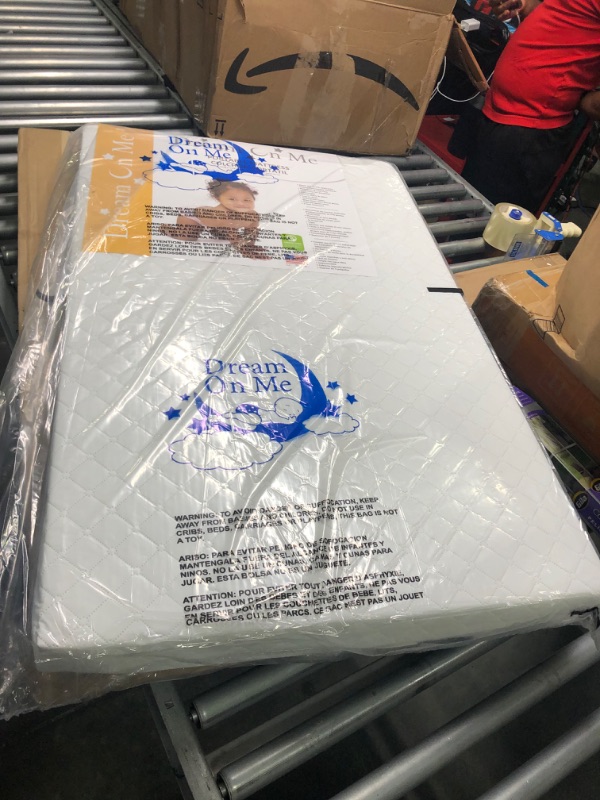 Photo 1 of Dream On Me Holly 3” Fiber Portable, Greenguard Gold Certified, Waterproof Vinyl Cover, Lightweight Mini Crib Mattress, White