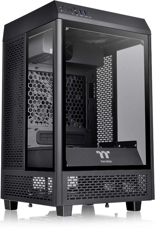 Photo 1 of Thermaltake Tower 100 Black Edition Tempered Glass Type-C (USB 3.1 Gen 2) Mini Tower Computer Chassis supports Mini-ITX CA-1R3-00S1WN-00
