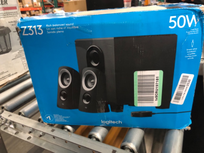 Photo 3 of Logitech Z313 2.1 Multimedia Speaker System with Subwoofer, Full Range Audio, 50 Watts Peak Power, Strong Bass, 3.5mm Inputs, PC/PS4/Xbox/TV/Smartphone/Tablet/Music Player - Black