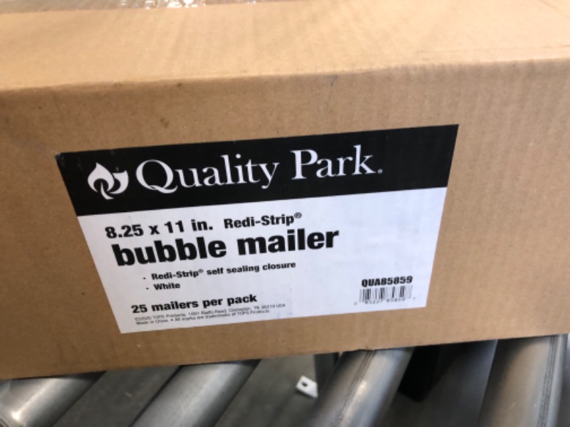 Photo 2 of Quality Park Bubble Mailers, 8.5 x 11 Inch, White Poly Mailers, Padded Envelopes, Shipping Envelopes, Water Resistant, Self Seal, 25/Box (QUA85859)