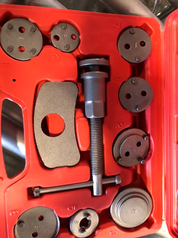 Photo 1 of BTSHUB Professional 12pcs Front and Rear Caliper Disc Brake Screw-in Wind Back Rewind and Piston Compression Tool Kit for Brake Pad Replacement