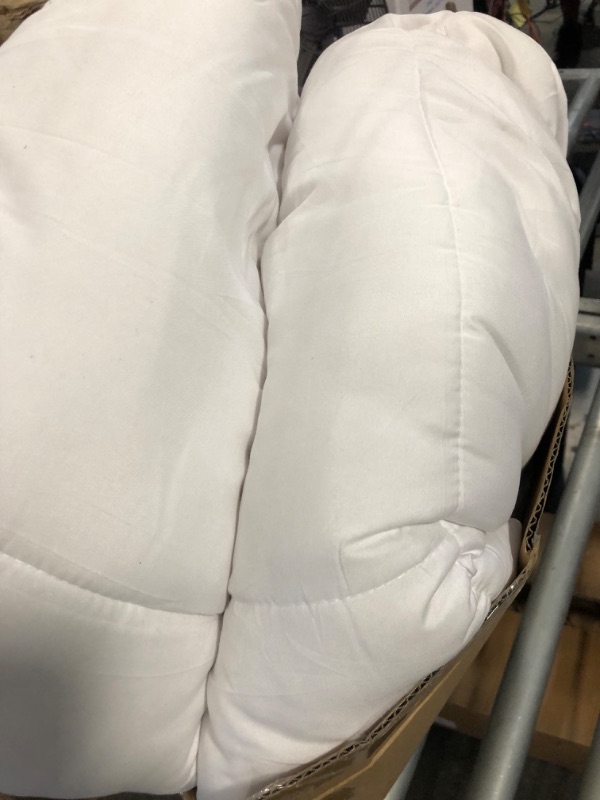 Photo 4 of ABOUTABED King Bedding Comforter Duvet Insert - All Season Goose Down Alternative - Ultra Soft Quilted Comforters with Corner Tabs- Hotel Collection Machine Washable?Solid White, King? Solid White King